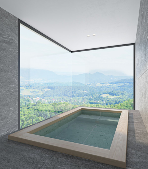 和風なバスルームの事例